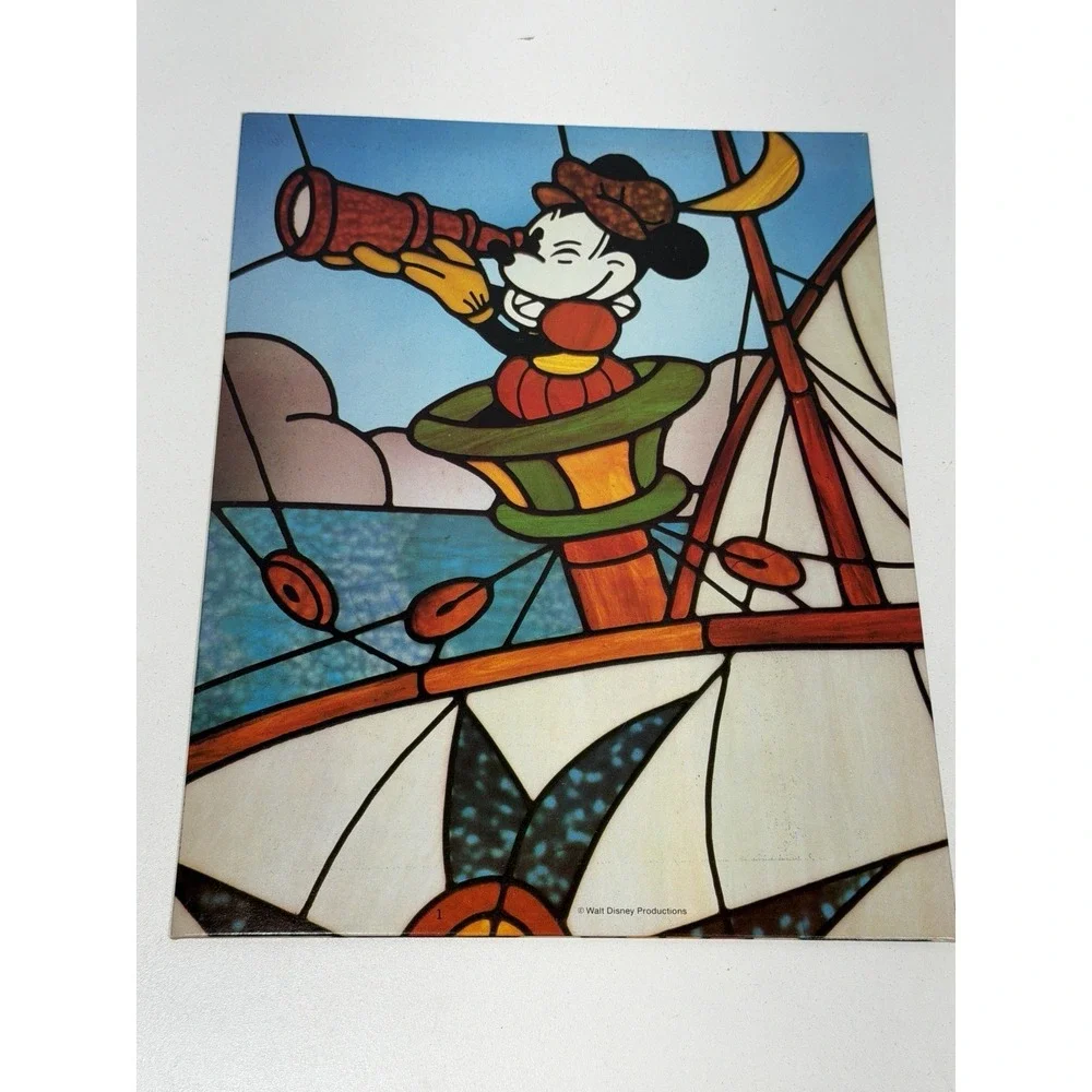 6 Disney Stained Glass School 2 Pocket + 1 Folder Peechee Binder 80s 90s Vintage